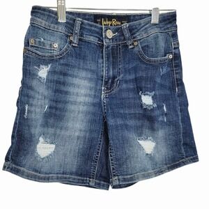 Indigo‎ Rein Women's Distressed Denim Jean Shorts Size 0 Mid Rise